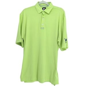 FootJoy FJ Golf Polo Shirt Short Sleeve Green Logo Men's Size Large